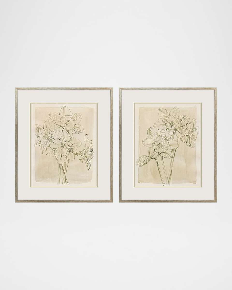 "Spring Promises" Framed Giclees, Set of 2